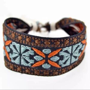 Boho Embroidered Mayan Style Adjustable Friendship Bracelet NWT